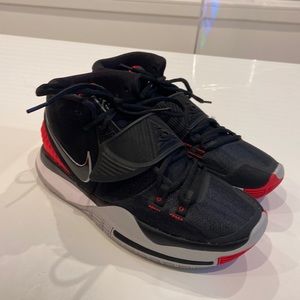 Brand new Nike boys kyrie black and red sneakers with Velcro size 6